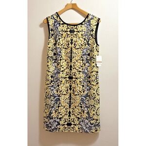 J. Taylor Floral Liquid Knit Sleeveless Dress Womens 12 New Stretch Scoop-Back